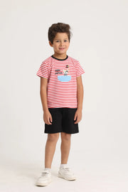 Baby Boys 2-Piece Outfit Set – Little Pirate (White/Red)