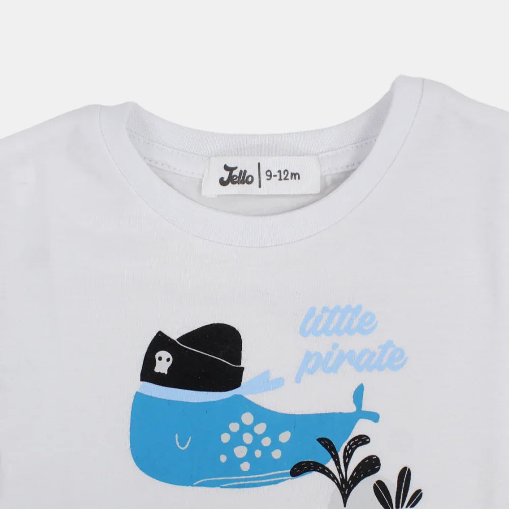 Baby Boys Short-Sleeved T-Shirt – White Little Pirate