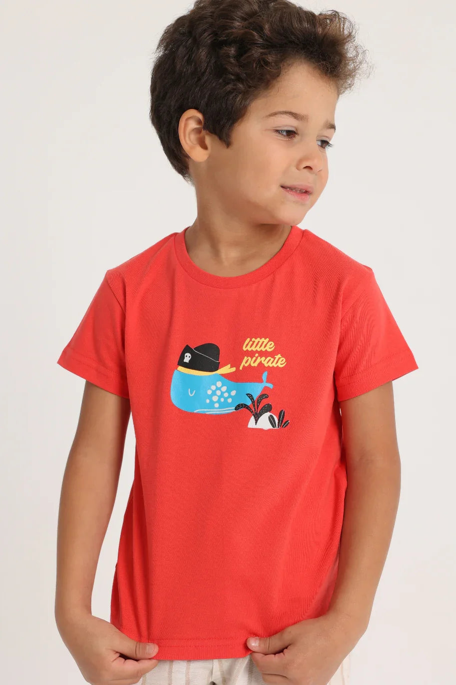 Baby Boys Short-Sleeved T-Shirt – Red Little Pirate