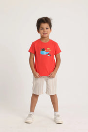 Baby Boys Short-Sleeved T-Shirt – Red Little Pirate