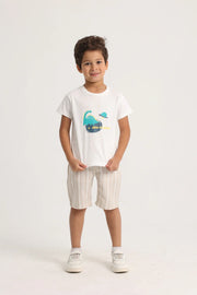 Baby Boys Short-Sleeved T-Shirt  – Off-White Dino in Space
