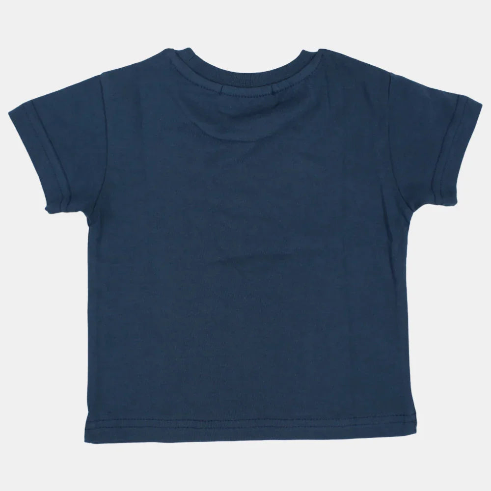 Baby Boys Short-Sleeved T-Shirt  – Navy Dino in Space