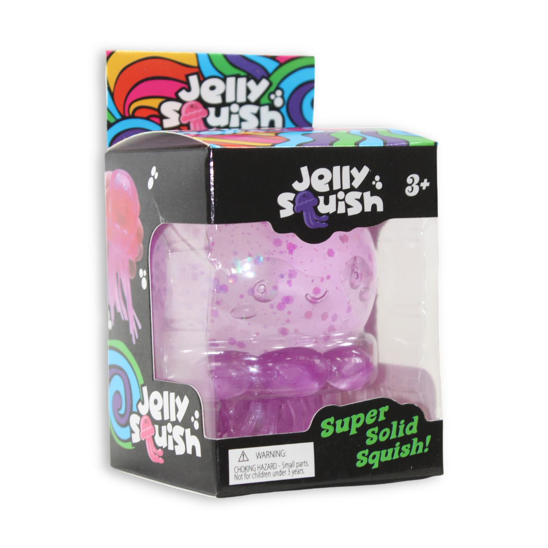 Bingo Jellyfish Maltose Glitter Squishy Toy – Purple 180 G
