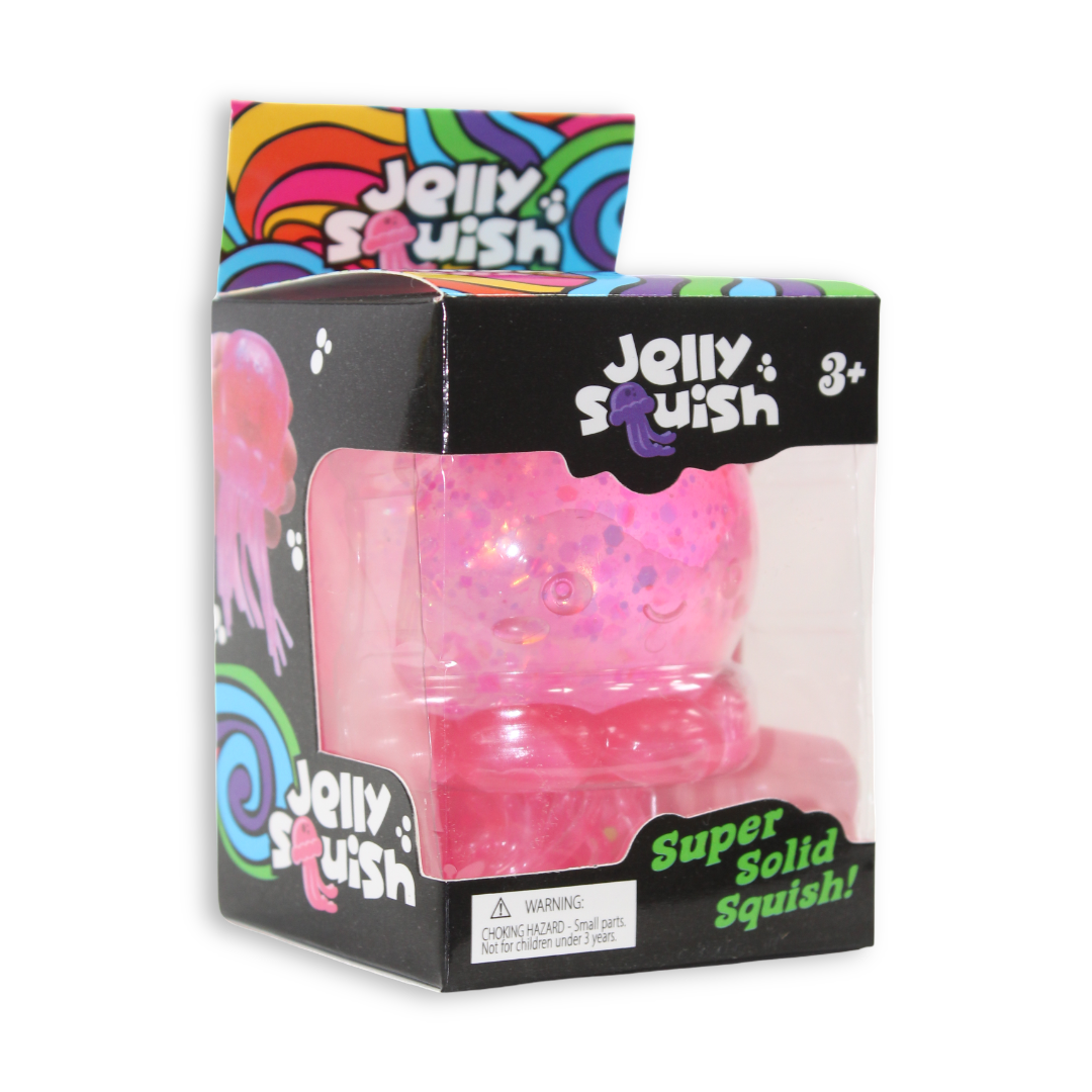 Bingo Jellyfish Maltose Glitter Squishy Toy – Pink 180 G