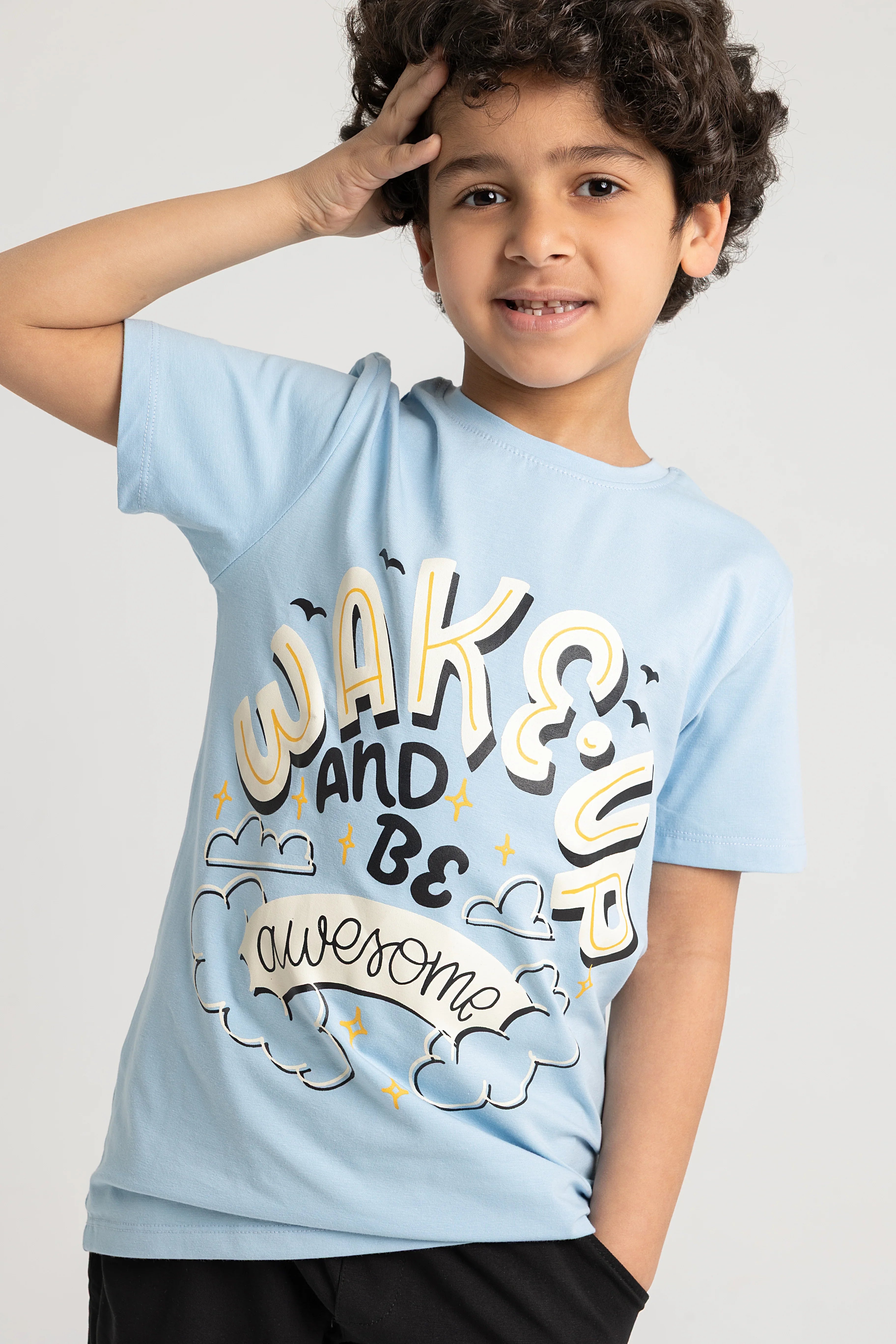 Boys Cotton Pajama Set - Wake Up Print