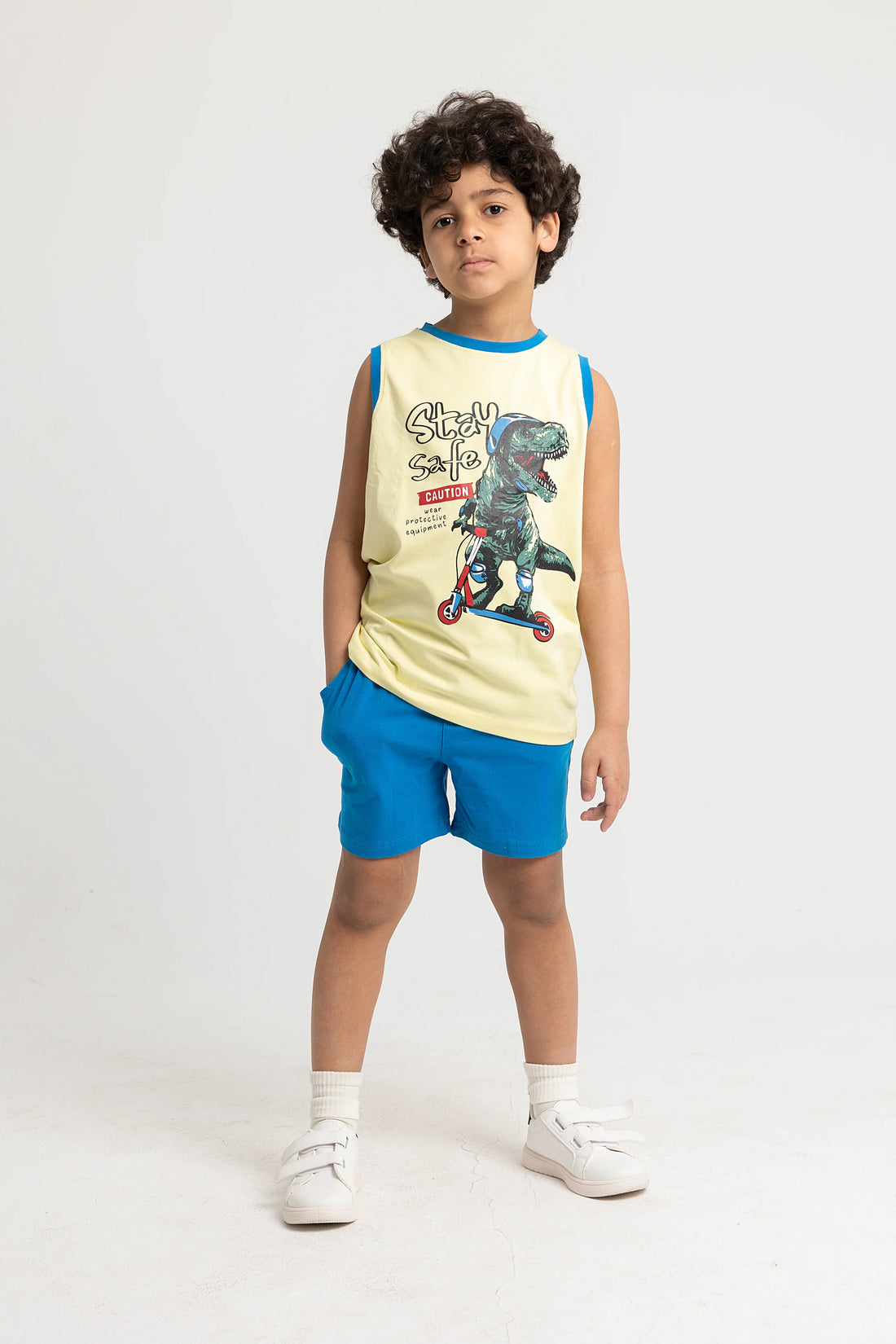 Boys Cotton Pajama Set - Stay Safe Dino Design - Clothing - Ourkids