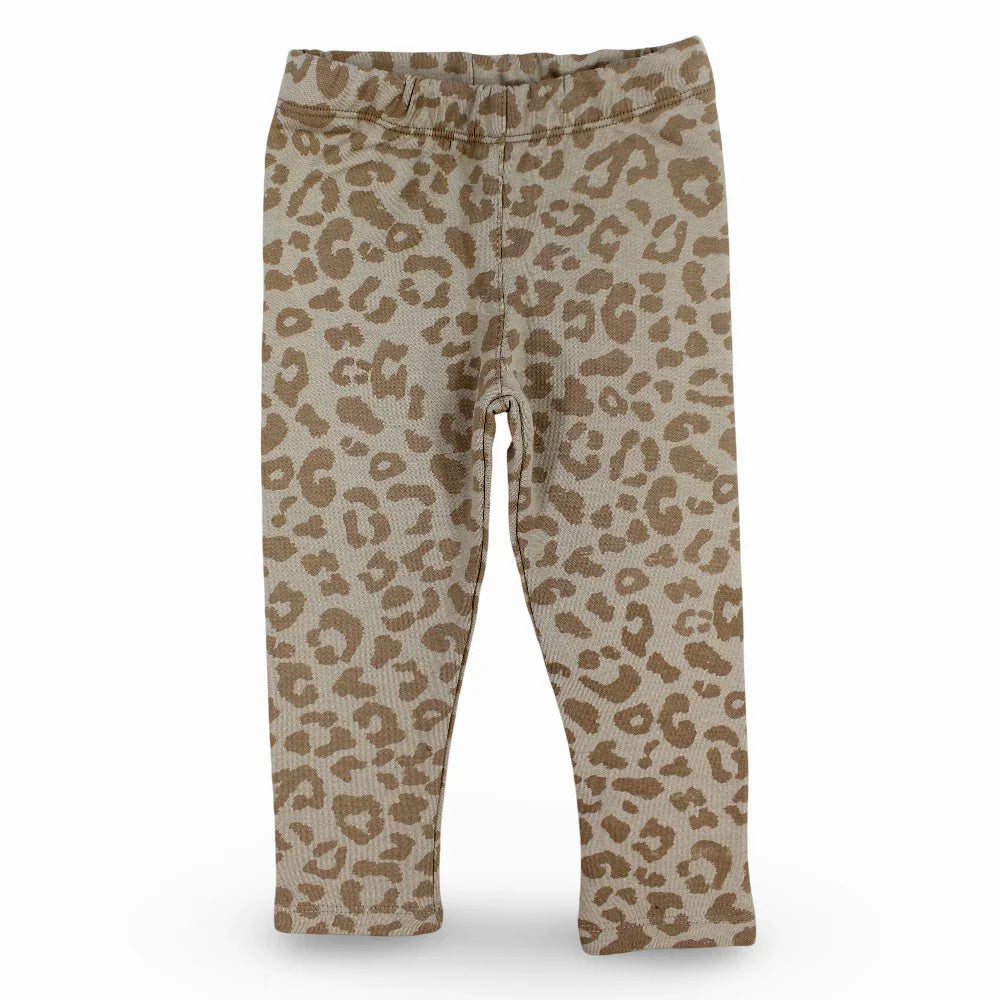 ليقنز بناتي ناعم ومرح – بيج مع طبعة نمر