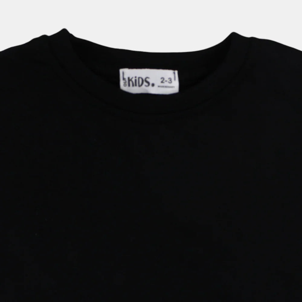 Unisex Kids Black Oversized T-Shirt – Cotton