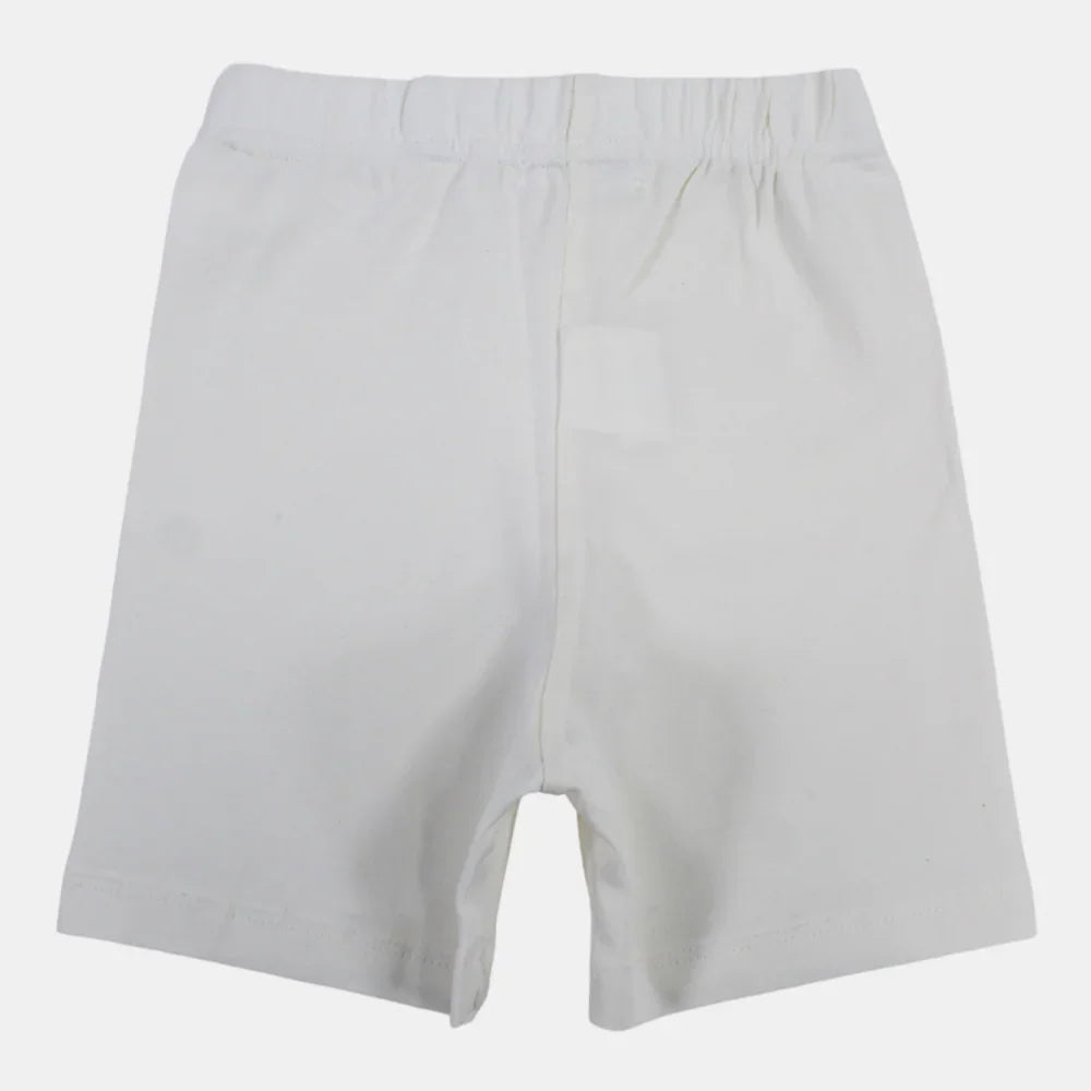 Girls Cotton Under Shorts White