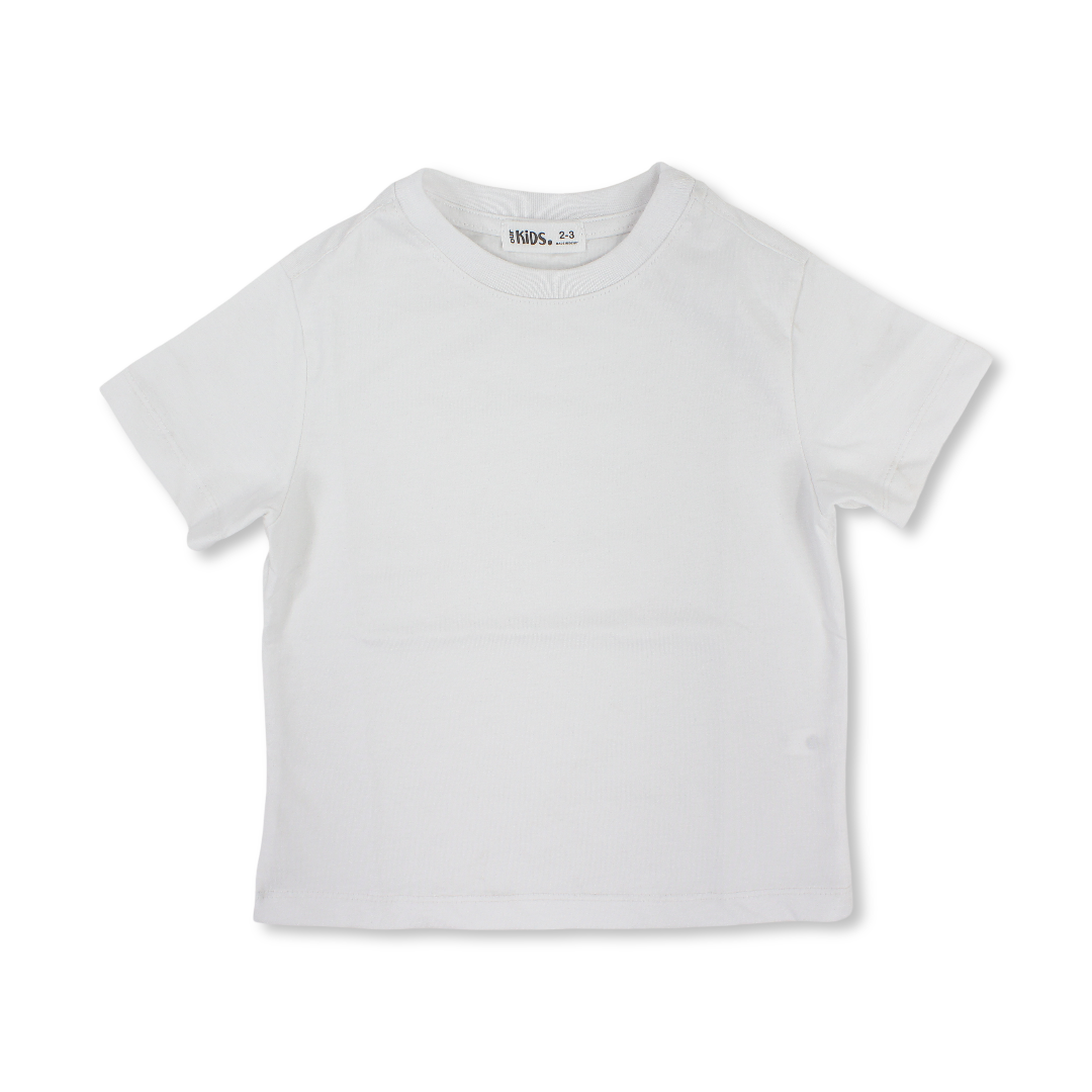 Unisex Basic White Regular Fit Short Sleeve T-Shirt – White - Clothing - Ourkids