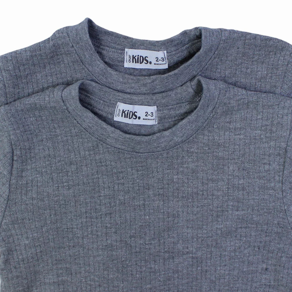 Pack of 2 – Unisex Short-Sleeved Thermal Top Grey