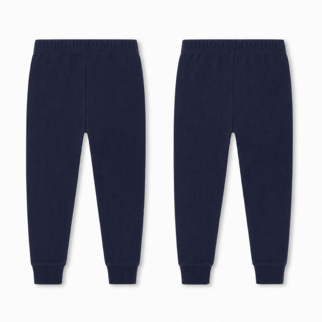 Unisex Cotton Ribbed Thermal Pants – Navy (Pack Of 2)