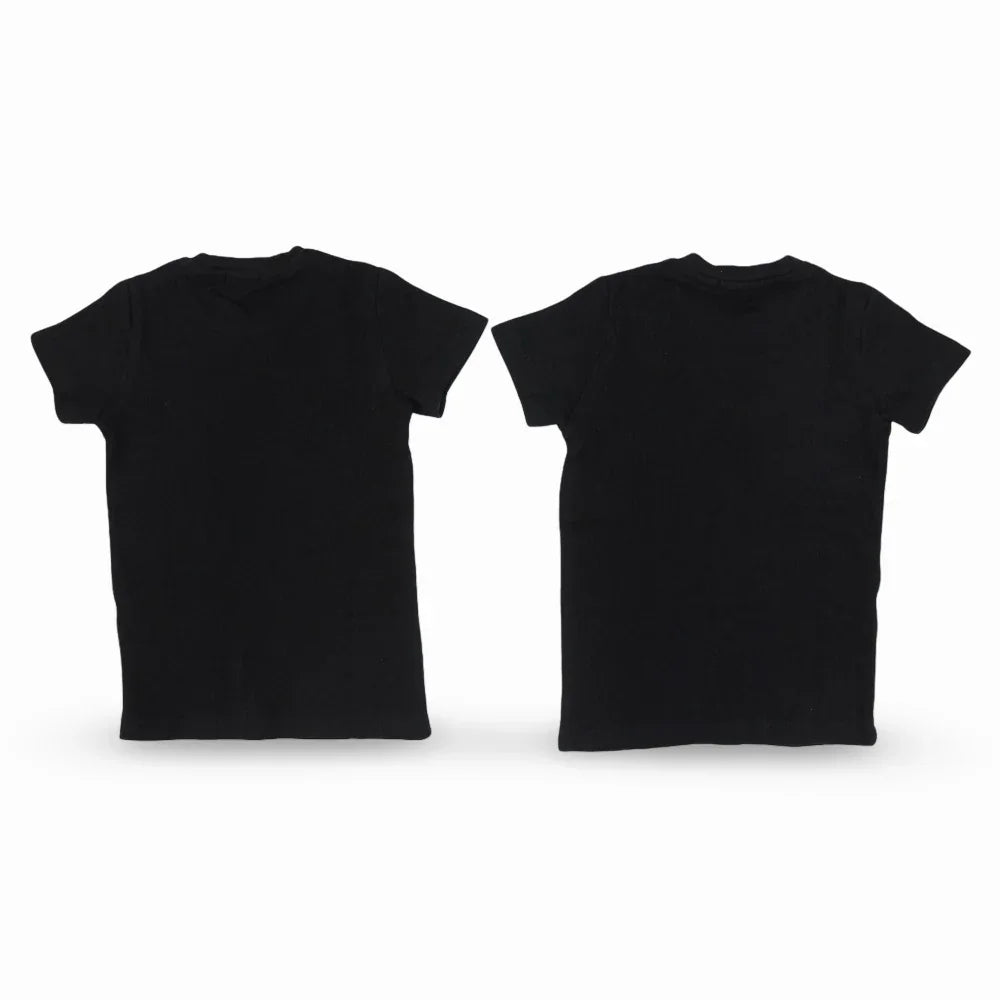 Pack of 2 – Unisex Ribbed Short-Sleeved Thermal Top Black