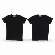 Pack of 2 – Unisex Ribbed Short-Sleeved Thermal Top Black