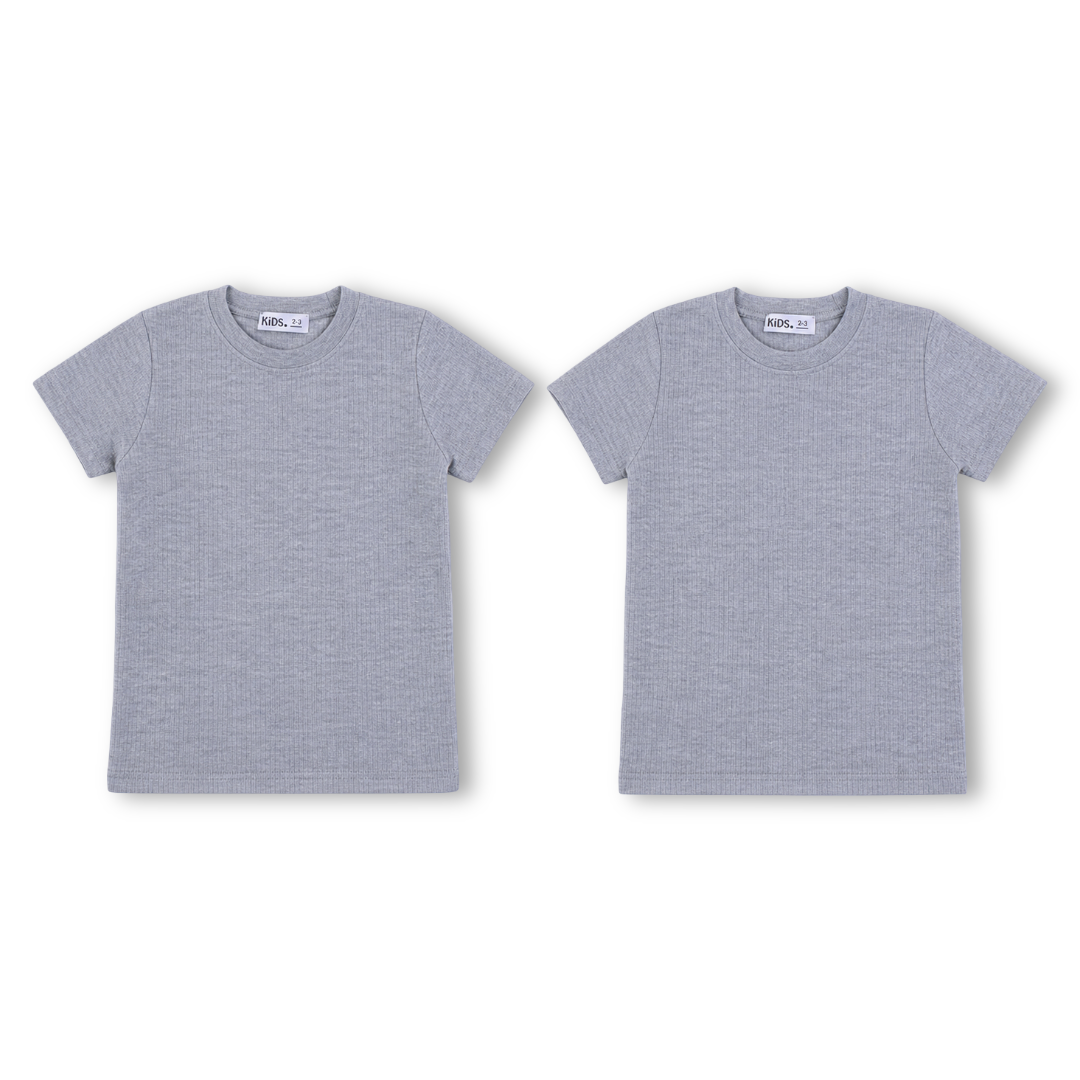 Unisex Cotton Short-Sleeved Thermal Top – Grey (Pack Of 2)
