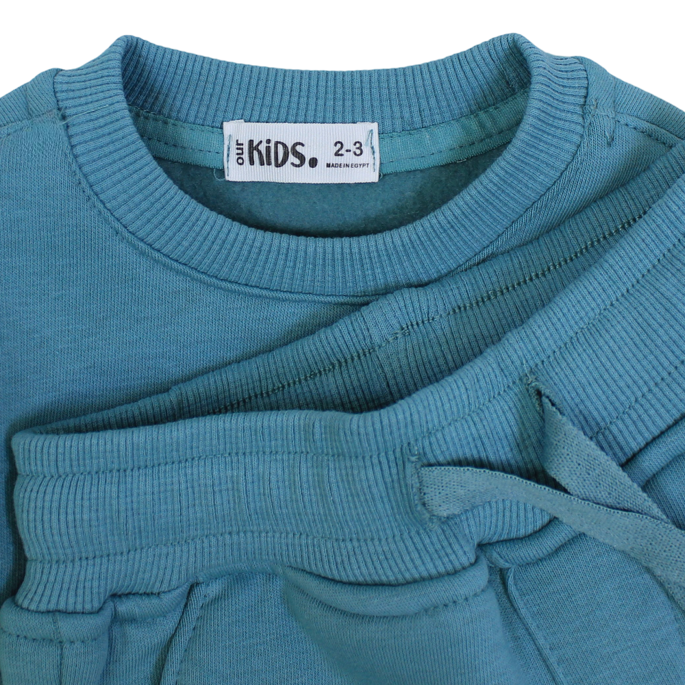 Boys Cotton Pajama Set – Mint with "Dinosaur" Design