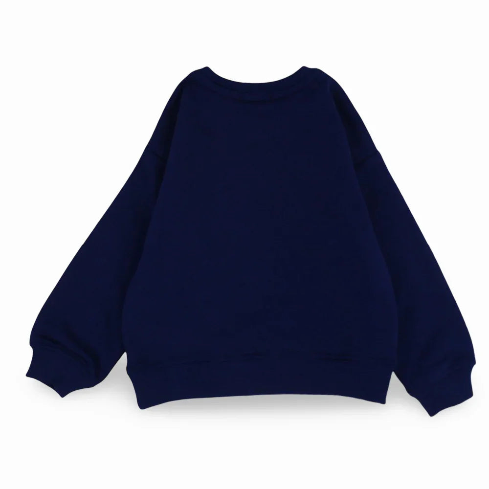 Unisex Plain Cotton Sweatshirt – Navy Blue