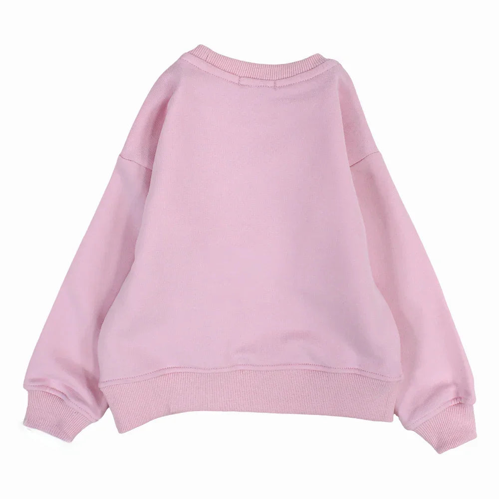 Girls Plain Cotton Sweatshirt – Pink