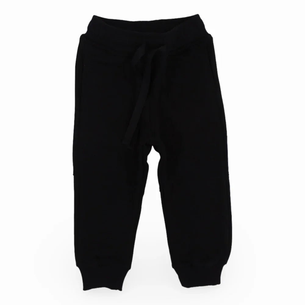 Unisex Plain Cotton Sweatpants – Black