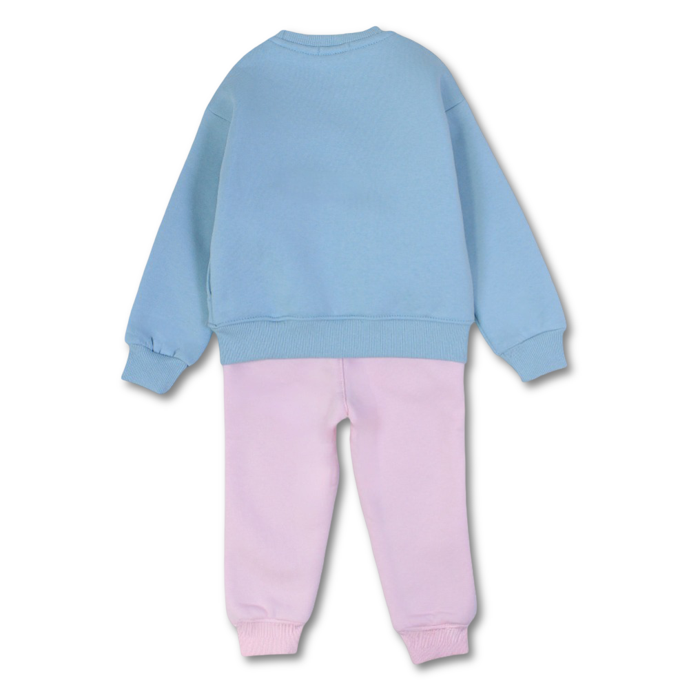 Girls Cooton Pajama Set –  Mint/Pink with "Penguin" Design