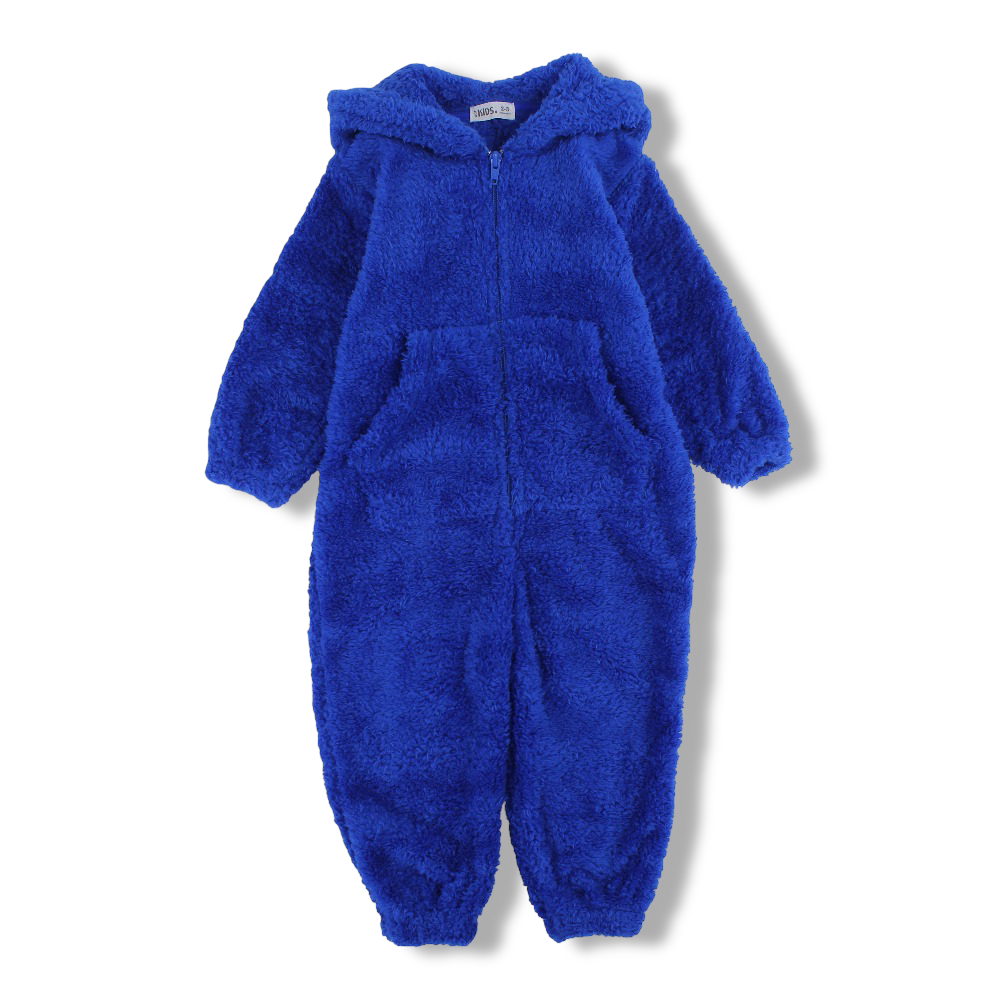 Unisex Fleeced Hooded Onesie Pajama – Blue - Clothing - Ourkids