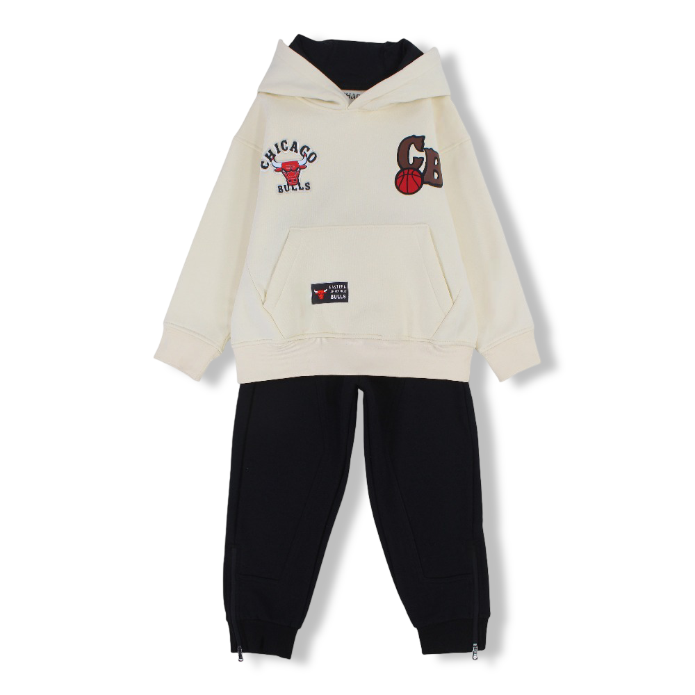 Boys Cotton Two-Piece Outfit Set – “Chicago Bulls” Print