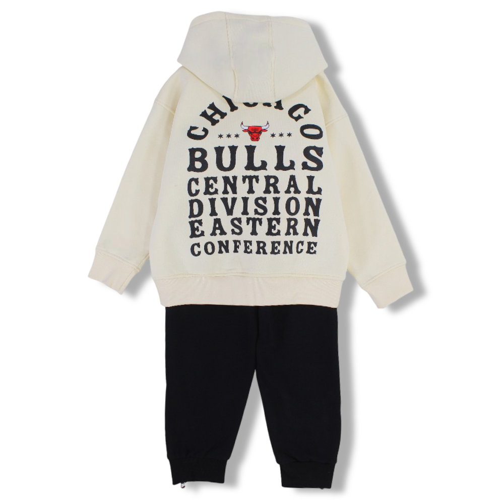 Boys Cotton Two-Piece Outfit Set – “Chicago Bulls” Print