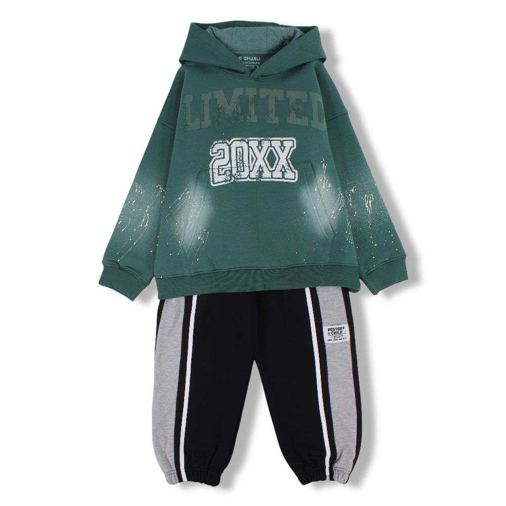 Boys Cotton Two-Piece Outfit Set – “LIMITED 20XX” Print