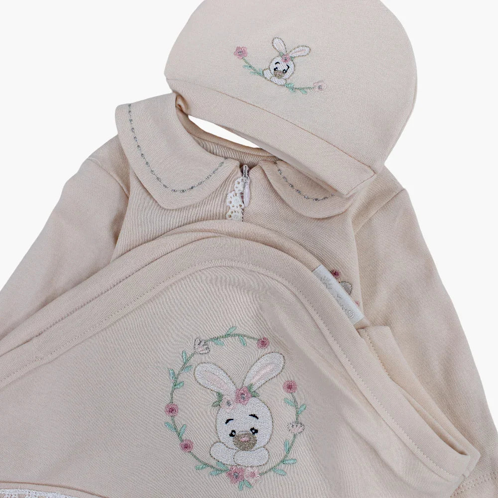 Baby Boys Cotton Baby Footie with Matching Beanie & Blanket