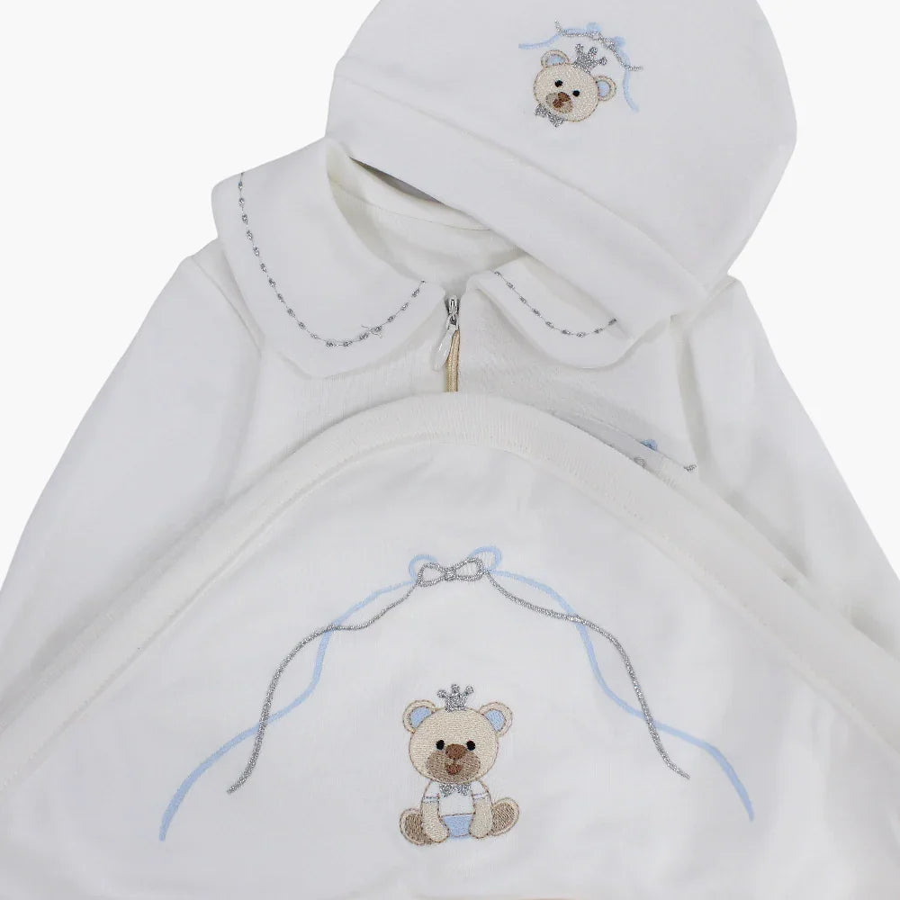 Baby Boys Cotton Baby Footie with Matching Beanie & Blanket