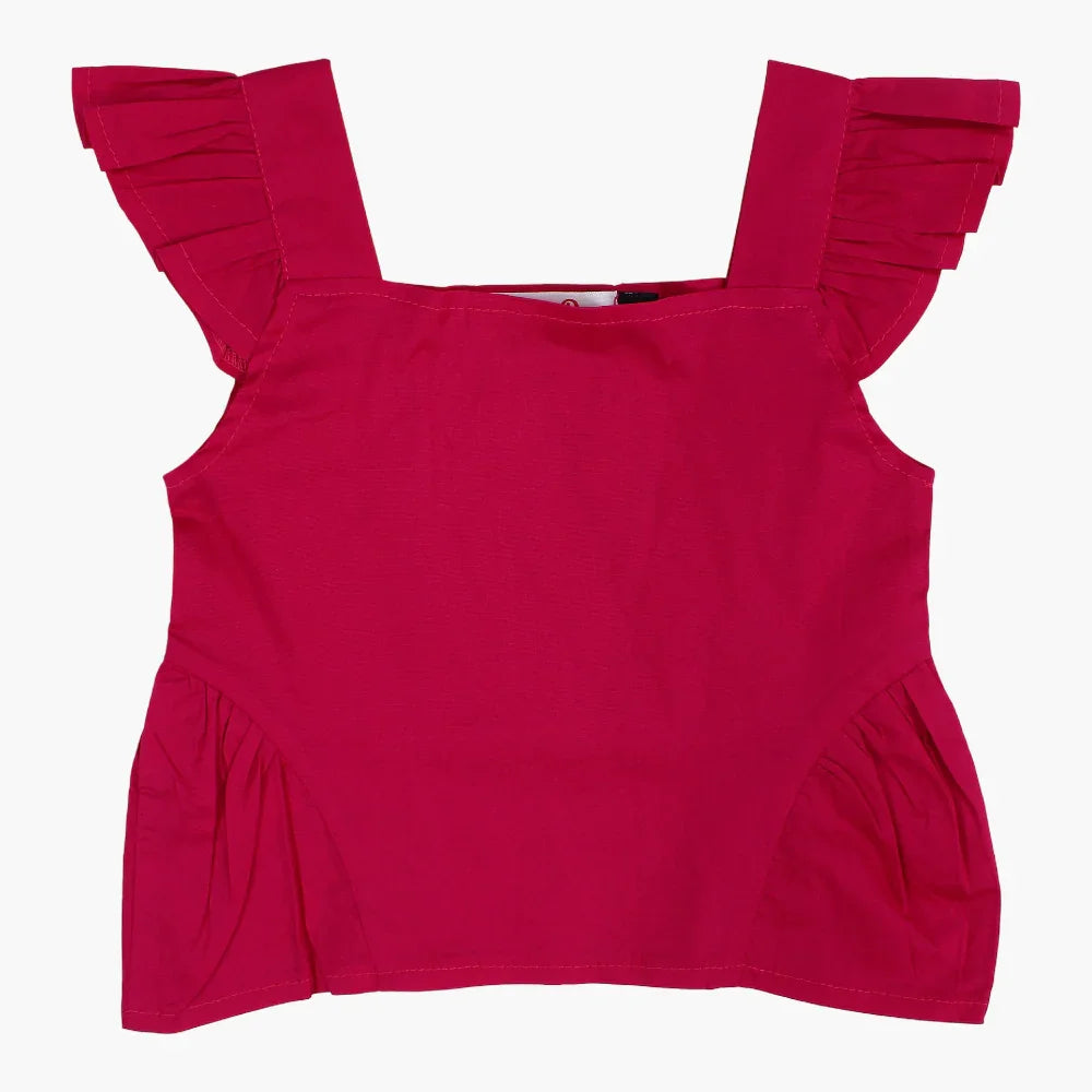 Girls Sleeveless Blouse – Fuchsia - Clothing - Peu a Peu