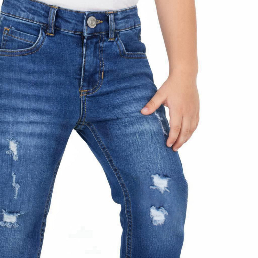 Girls Ripped Jeans - Blue - Clothing - Ourkids