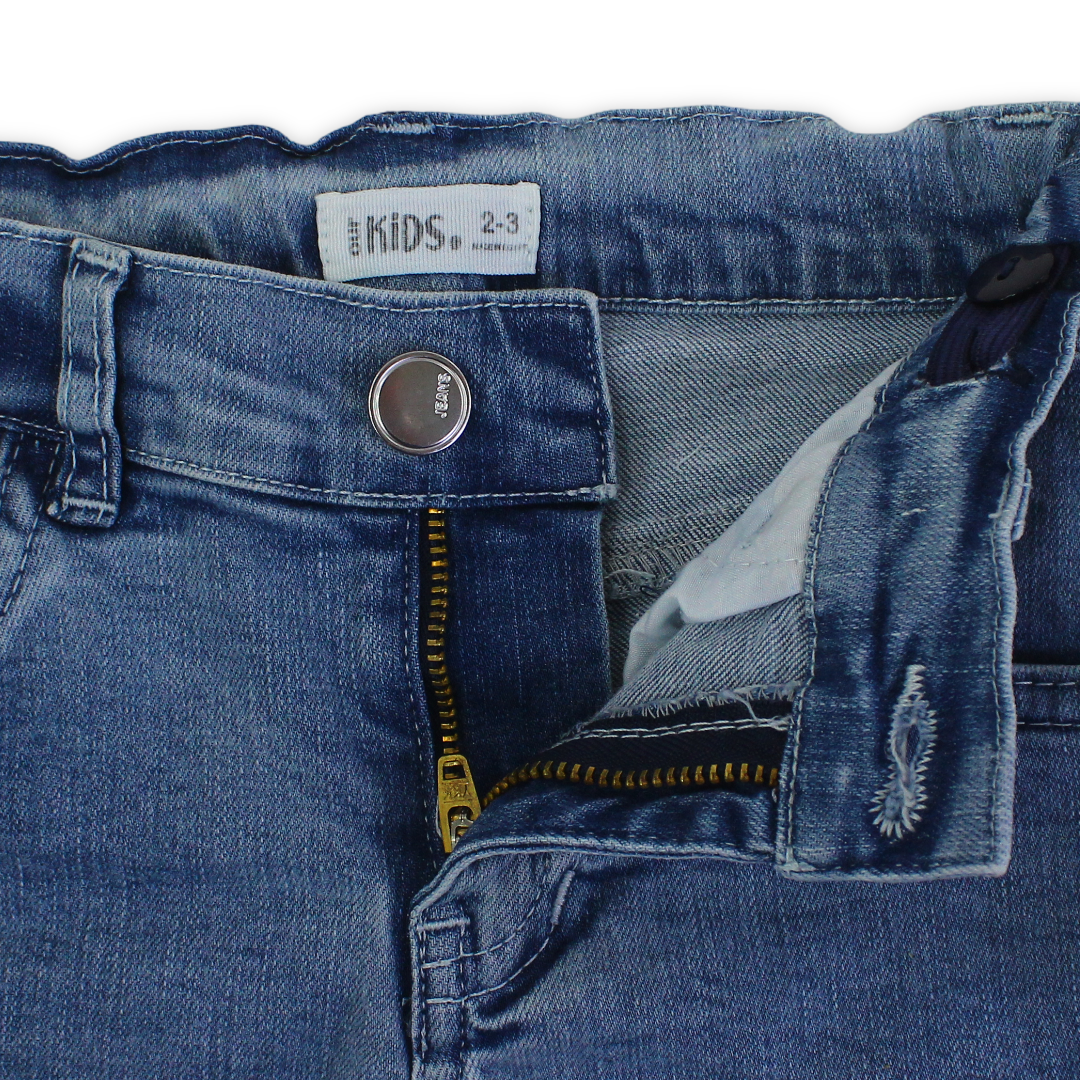 Girls Denim Boyfriend Shorts with Rolled – Light Denim