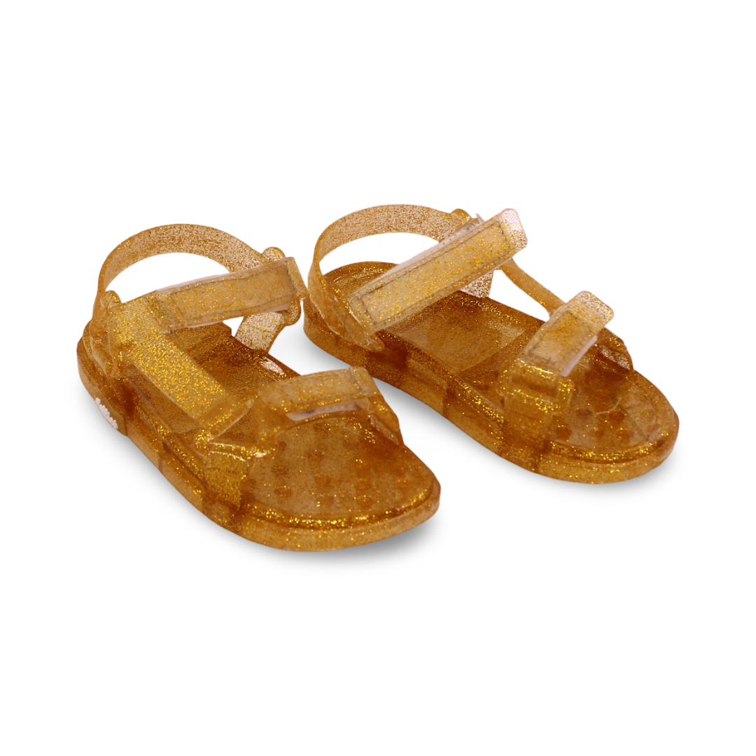 Girls Rubber Sandal – Glittery Gold - Clothing - Jellies