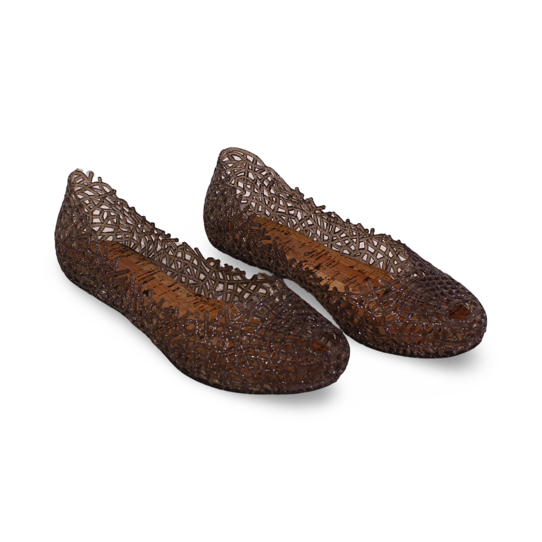 Girls Rubber Ballarina – Glittery Silver - Clothing - Jellies