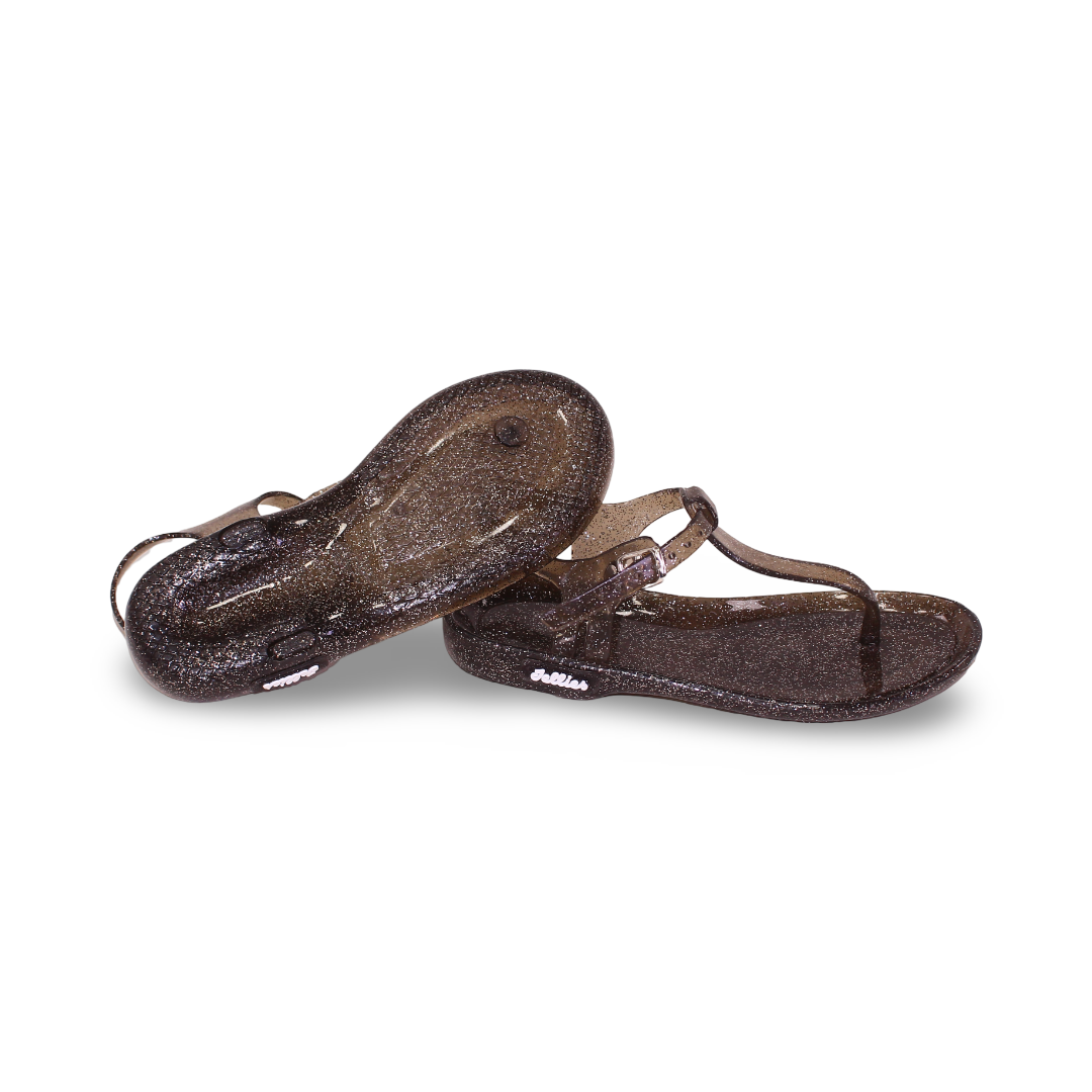 Girls Rubber Sandal – Glittery Grey