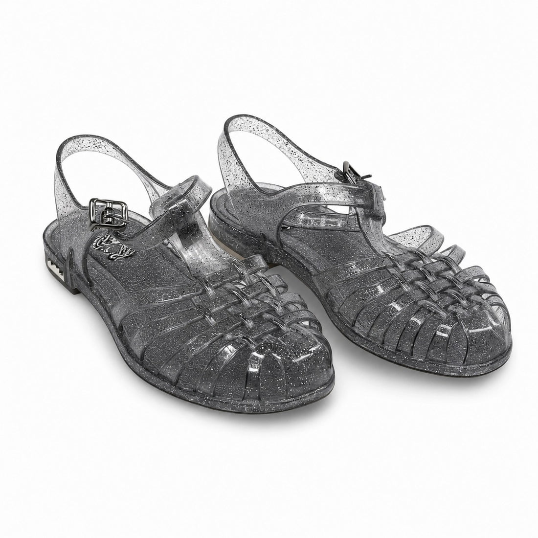 Girls Rubber Sandal – Glittery Grey - Clothing - Jellies