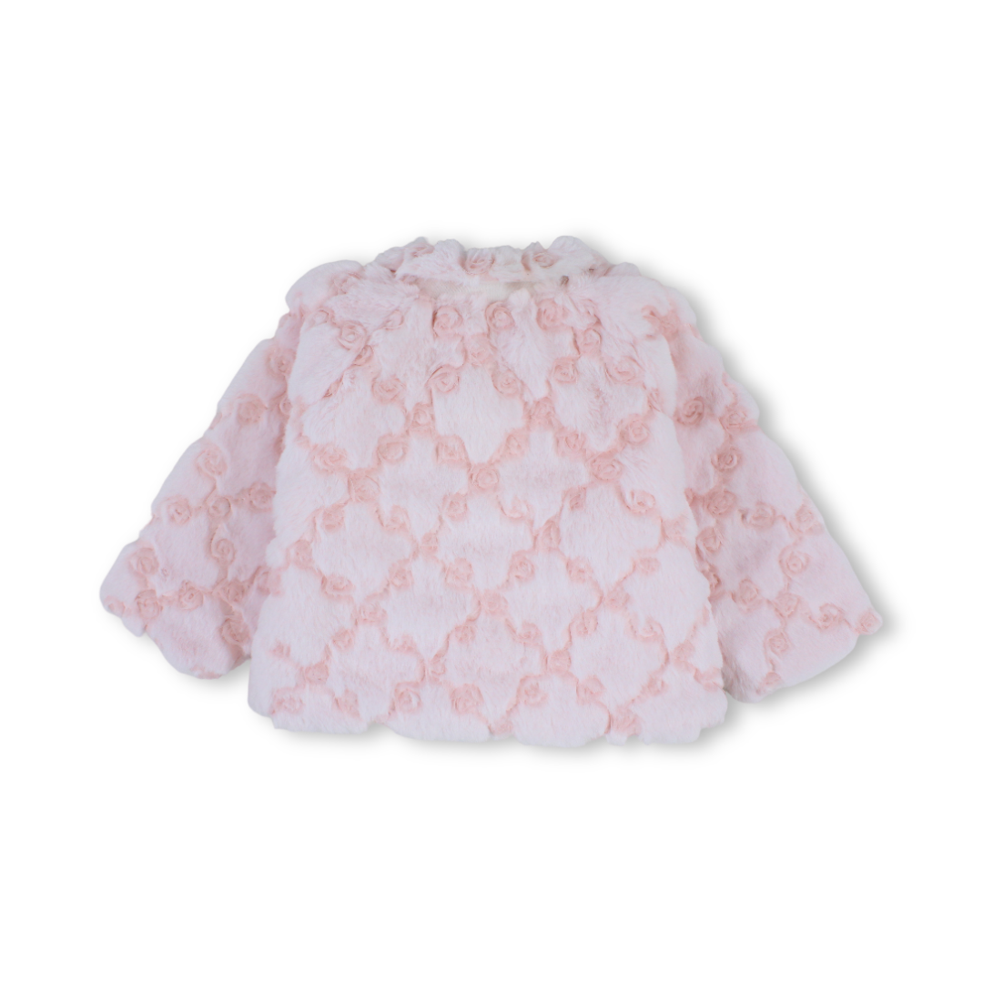 Baby Girls Fleece Jacket – Pink with Fur-Lined