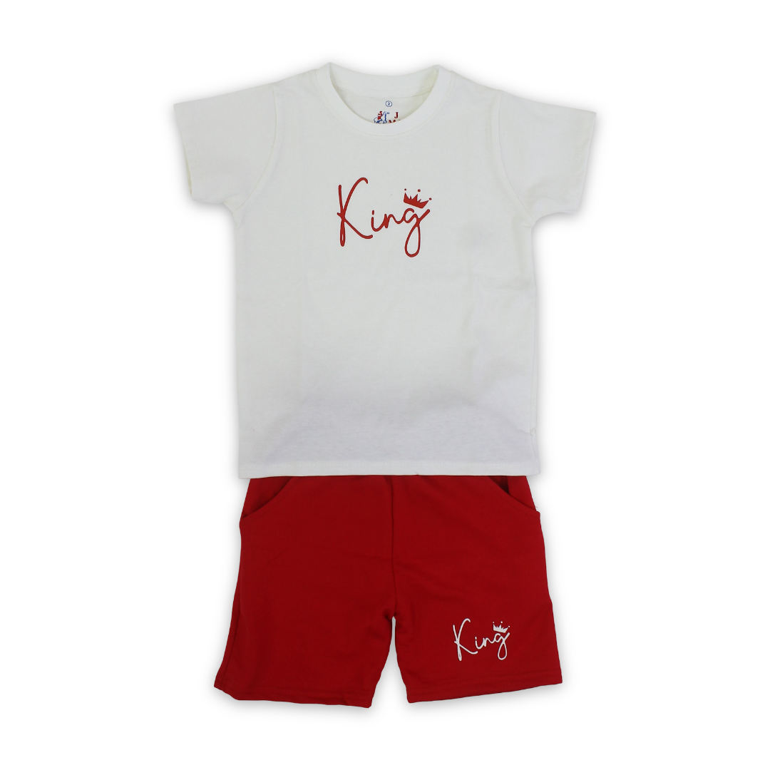 Boys Cotton Pajama – "King" Print