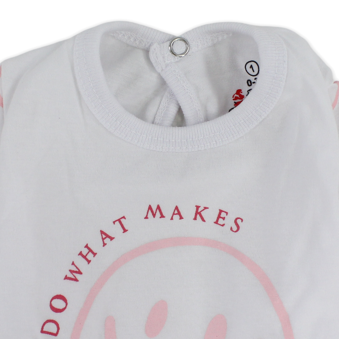 Baby Girls Cotton Baby Footie Onesie – "Do what Makes You Happy" Print