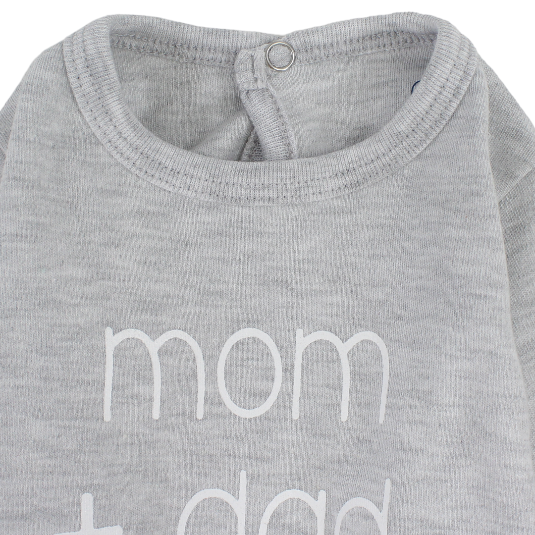 Unisex Baby Cotton Baby Footie – "Mom + Dad = Me" Print