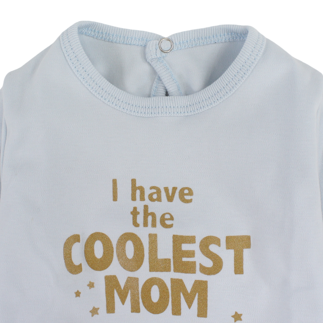 Unisex Baby Cotton Baby Footie – "Coolest Mom" Print