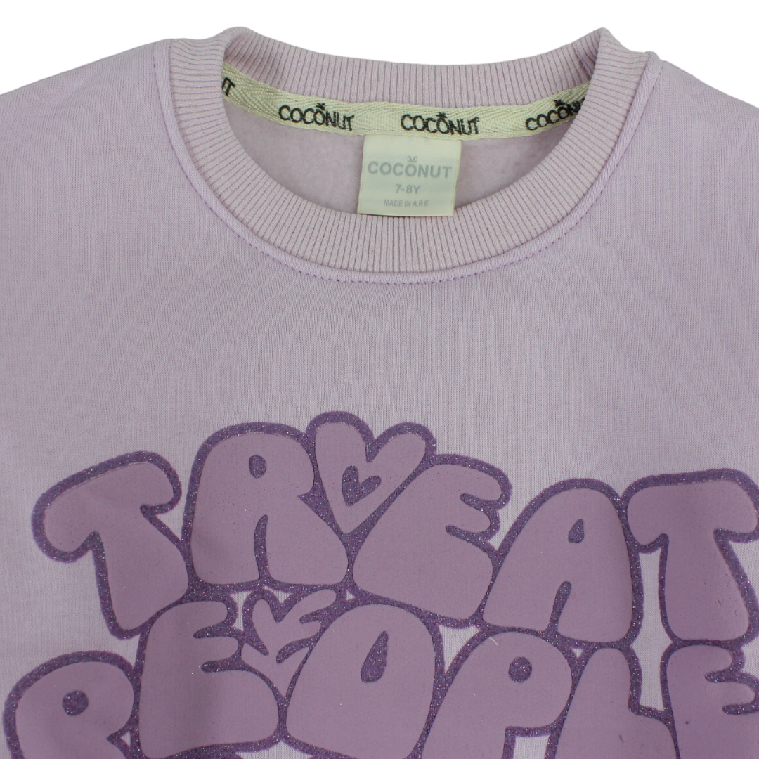 Girls Cotton Sweatshirt – ”Treat People With Kindness” Design