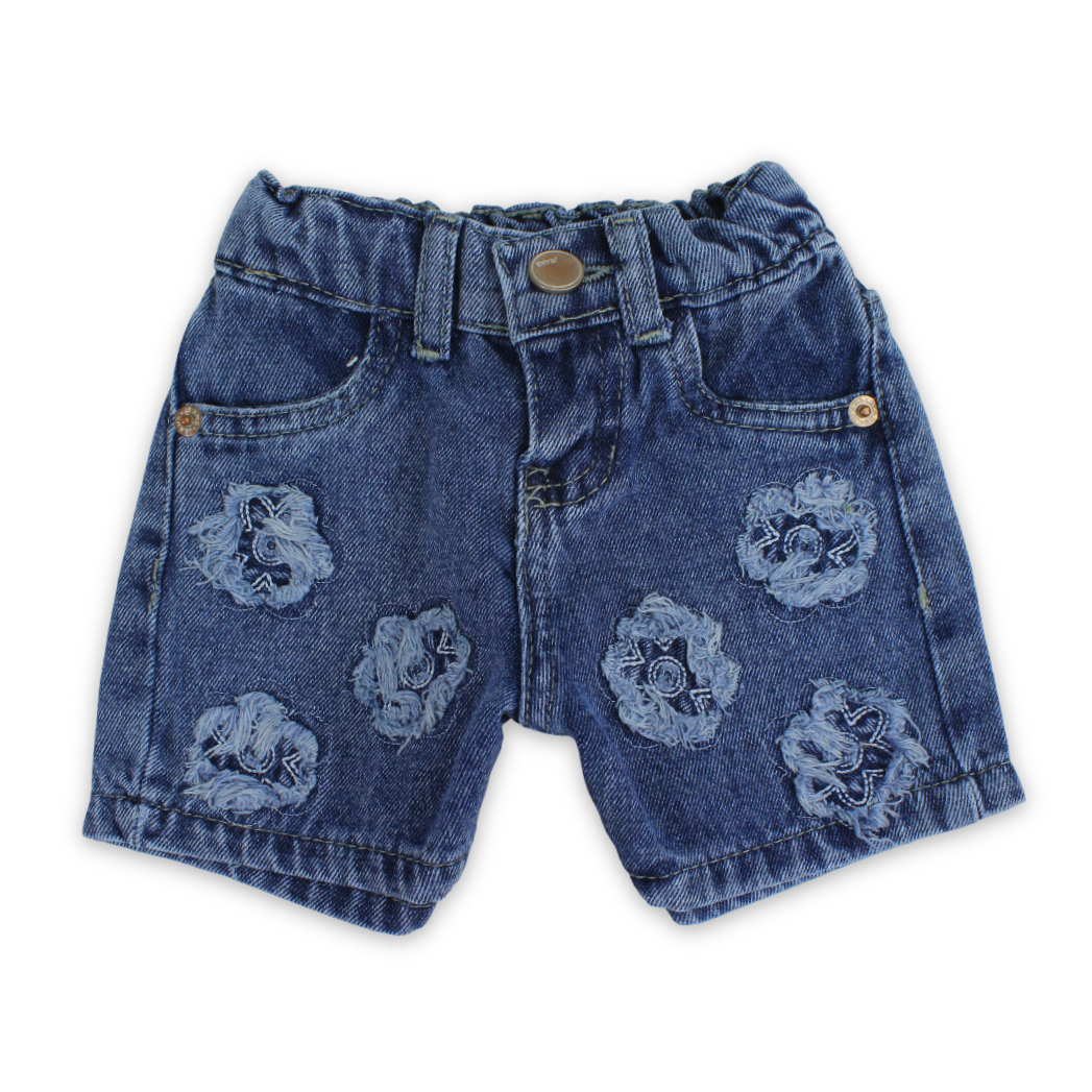 Baby Girls Cotton Denim Short - Clothing - Coconut