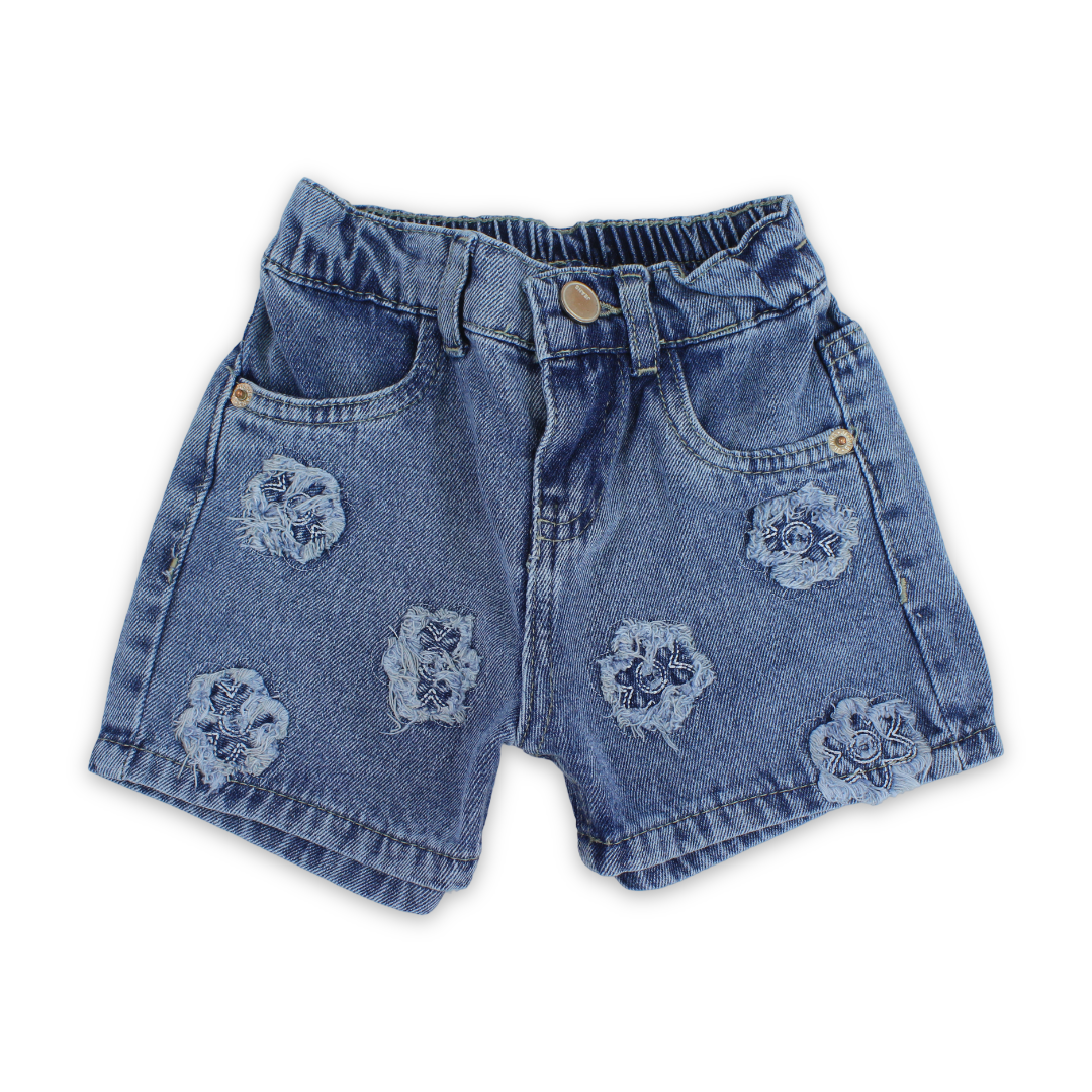 Girls Cotton Denim Short - Clothing - Coconut
