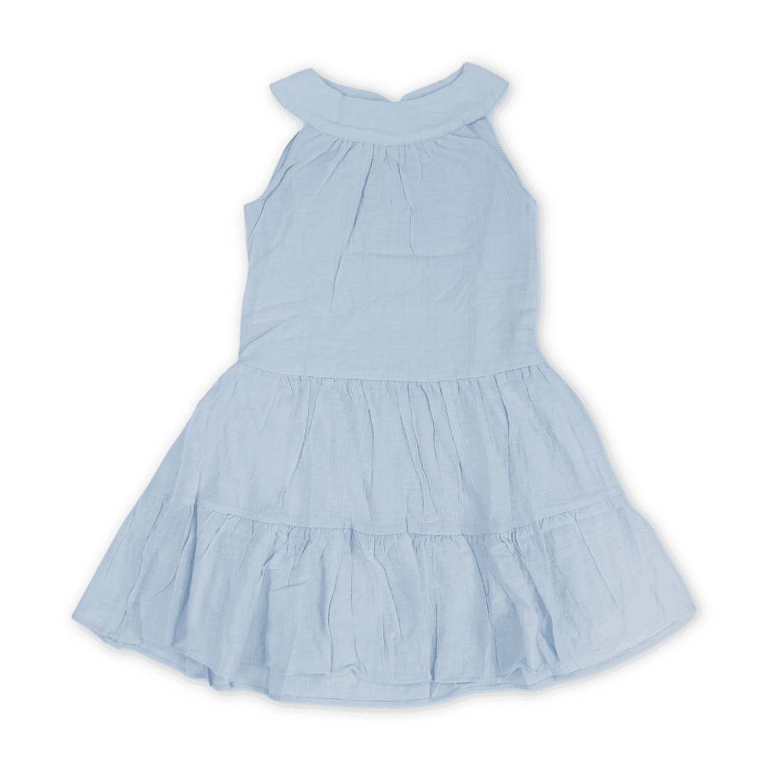 Girls Cotton Sleeveless Dress – Baby Blue - Clothing - Coconut