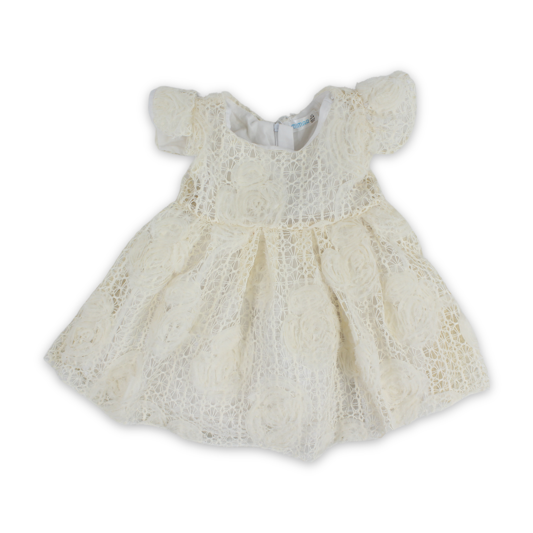 Baby Girls Jacquard Dress – Beige - Clothing - Mimar