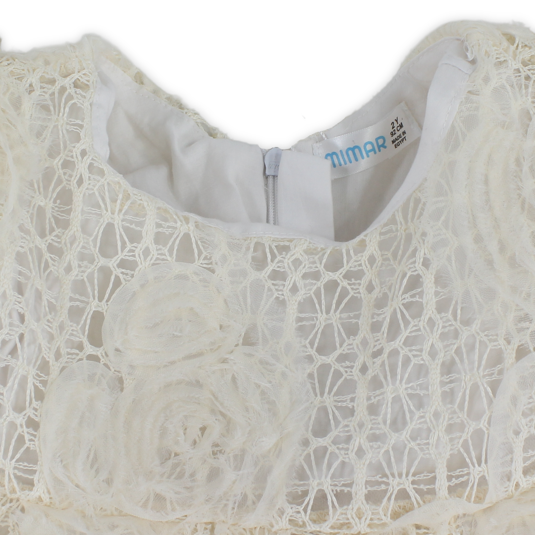 Baby Girls Jacquard Dress – Beige
