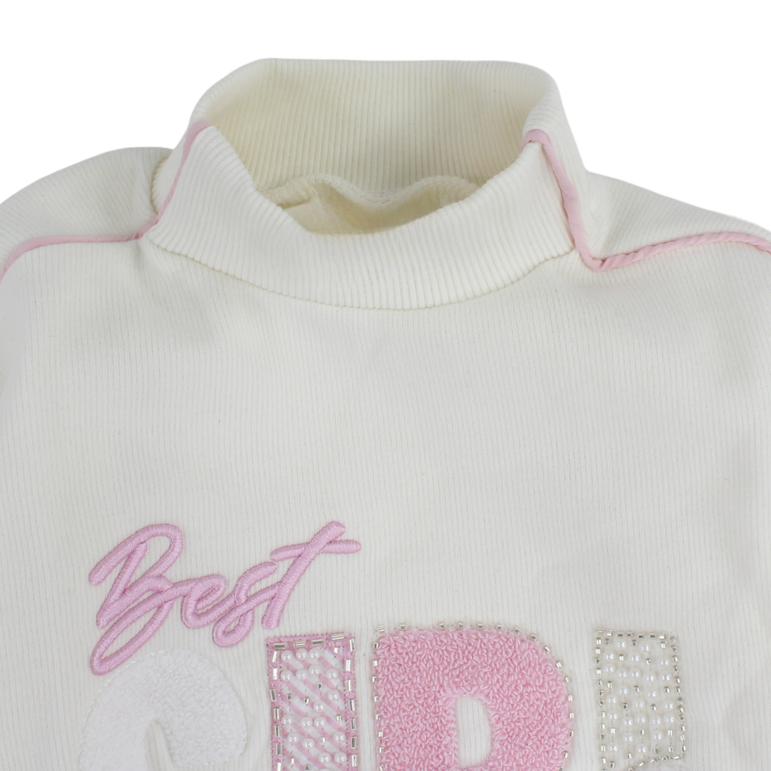 Girls Cotton Sweatshirt "Best Girl" Embroidery