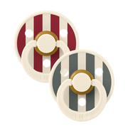 2 Pack – BIBS Pacifier Studio Colour Latex Size 2 & Ruby & Pine